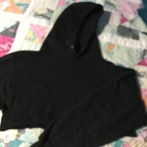 Black Cropped Hoodie